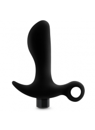 Черный анальный вибратор Silicone Vibrating Prostate Massager 01 - 10,8 см. - Blush Novelties - в Мурманске купить с доставкой