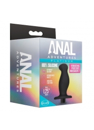 Черный анальный вибромассажёр Silicone Vibrating Prostate Massager 02 - 10,8 см. - Blush Novelties - в Мурманске купить с доставкой