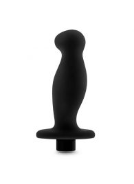Черный анальный вибромассажёр Silicone Vibrating Prostate Massager 02 - 10,8 см. - Blush Novelties - в Мурманске купить с доставкой
