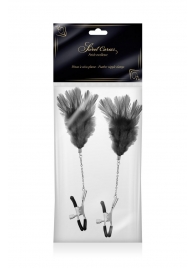 Зажимы для сосков с черными перьями Sweet Caress Feather Nipple Clumps - Sweet Caress - купить с доставкой в Мурманске