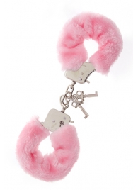 Металлические наручники с розовой меховой опушкой METAL HANDCUFF WITH PLUSH PINK - Dream Toys - купить с доставкой в Мурманске