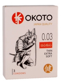 Тонкие презервативы OKOTO Thin Extra Soft - 3 шт. - Sitabella - купить с доставкой в Мурманске