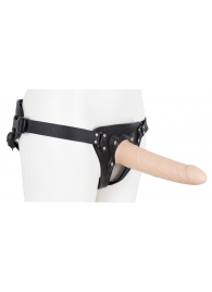 Пустотелый страпон Harness CLASSIC с бандажом - 19,5 см. - LOVETOY (А-Полимер) - купить с доставкой в Мурманске