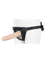 Пустотелый страпон Harness CLASSIC с бандажом - 19,5 см. - LOVETOY (А-Полимер) - купить с доставкой в Мурманске