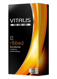 Ребристые презервативы VITALIS PREMIUM ribbed - 12 шт. - Vitalis - купить с доставкой в Мурманске