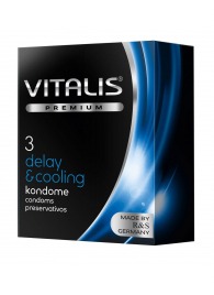 Презервативы VITALIS PREMIUM delay   cooling с охлаждающим эффектом - 3 шт. - Vitalis - купить с доставкой в Мурманске