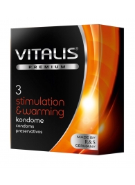 Презервативы VITALIS PREMIUM stimulation   warming с согревающим эффектом - 3 шт. - Vitalis - купить с доставкой в Мурманске