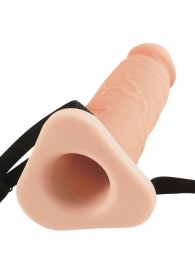 Телесный реалистичный фаллоимитатор с полостью Silicone Hollow Extension - 20 см. - Pipedream - купить с доставкой в Мурманске