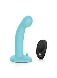 Голубая изогнутая насадка 6in Remote Control Ripple P-Spot G-Spot на черных трусиках - 16 см. - Pegasus - купить с доставкой в Мурманске