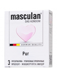 Супертонкие презервативы Masculan Pur - 3 шт. - Masculan - купить с доставкой в Мурманске