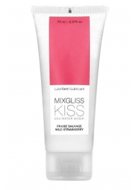 Смазка на водной основе Mixgliss Kiss с ароматом земляники - 70 мл. - Mixgliss - купить с доставкой в Мурманске