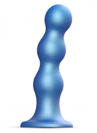 Голубая насадка Strap-On-Me Dildo Plug Balls size S - Strap-on-me - купить с доставкой в Мурманске