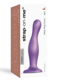 Фиолетовая насадка Strap-On-Me Dildo Plug Curvy size L - Strap-on-me - купить с доставкой в Мурманске