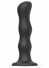 Черная насадка Strap-On-Me Dildo Geisha Balls size M - Strap-on-me - купить с доставкой в Мурманске