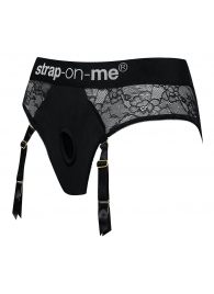 Черные трусики для насадок Diva Lingerie Harness - size S - Strap-on-me - купить с доставкой в Мурманске