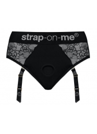 Черные трусики для насадок Diva Lingerie Harness - size S - Strap-on-me - купить с доставкой в Мурманске