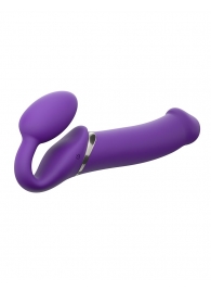 Фиолетовый безремневой вибрострапон Silicone Bendable Strap-On - size XL - Strap-on-me - купить с доставкой в Мурманске