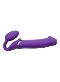 Фиолетовый безремневой вибрострапон Silicone Bendable Strap-On - size XL - Strap-on-me - купить с доставкой в Мурманске