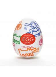 Мастурбатор-яйцо Keith Haring EGG STREET - Tenga - в Мурманске купить с доставкой