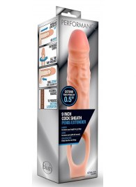 Телесная насадка на пенис 9 Inch Cock Sheath Extender - 22,2 см. - Blush Novelties - в Мурманске купить с доставкой