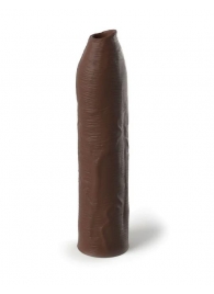 Коричневая насадка-удлинитель Uncut Silicone Penis Enhancer - 17,8 см. - Pipedream - в Мурманске купить с доставкой