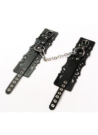 Узорчатые кожаные оковы с регулируемыми ремешками - Crazy Handmade - купить с доставкой в Мурманске