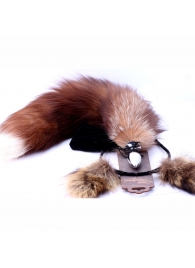 Игровой комплект: серебристая анальная пробка с пушистым хвостом и ободок-ушки - Crazy Handmade - купить с доставкой в Мурманске