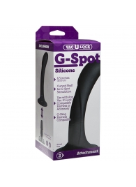 Черная изогнутая насадка Vac-U-Lock G-Spot - 16,5 см. - Doc Johnson - купить с доставкой в Мурманске