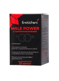 Капсулы для мужчин Erotichard male power с пантогематогеном - 20 капсул (0,370 гр.) - Erotic Hard - купить с доставкой в Мурманске