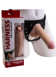 Страпон Harness из двух предметов: трусики с плугом и насадка-фаллос - 17 см. - LOVETOY (А-Полимер) - купить с доставкой в Мурманске