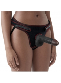 Женский темнокожий страпон Easy Strapon Set 7 Inch - 18 см. - Lovetoy - купить с доставкой в Мурманске