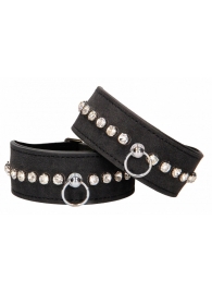 Черные поножи Diamond Studded Ankle Cuffs - Shots Media BV - купить с доставкой в Мурманске