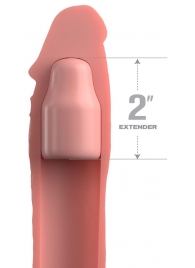 Телесная насадка-удлинитель 2 Inch Silicone X-tension with Strap - 20,3 см. - Pipedream - в Мурманске купить с доставкой