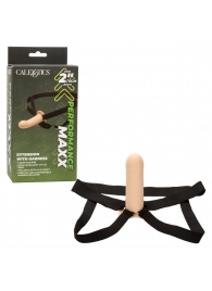 Телесный фаллопротез из силикона Extension with Harness - 15,75 см. - California Exotic Novelties - купить с доставкой в Мурманске