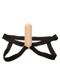 Телесный фаллопротез из силикона Extension with Harness - 15,75 см. - California Exotic Novelties - купить с доставкой в Мурманске