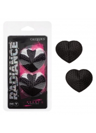 Черные пэстисы в форме сердечек Heart Pasties - California Exotic Novelties - купить с доставкой в Мурманске