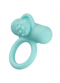 Аквамариновое эрекционное виброкольцо Silicone Rechargeable Nubby Lover’s Delight - California Exotic Novelties - в Мурманске купить с доставкой