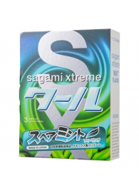 Презервативы Sagami Xtreme Mint с ароматом мяты - 3 шт. - Sagami - купить с доставкой в Мурманске