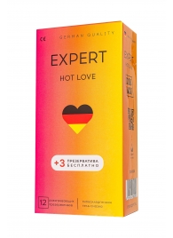 Презервативы EXPERT Hot Love с разогревающим эффектом - 12 шт.(+3 в подарок) - Expert - купить с доставкой в Мурманске