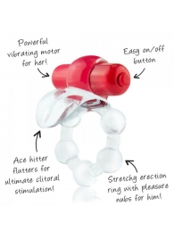 Виброкольцо с язычком и красным виброэлементом Overtime - Screaming O - в Мурманске купить с доставкой