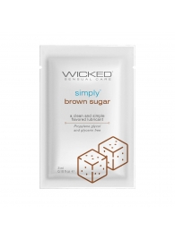 Саше лубриканта на водной основе Simply Aqua Brown Sugar с ароматом коричневого сахара - 3 мл. - Wicked - купить с доставкой в Мурманске