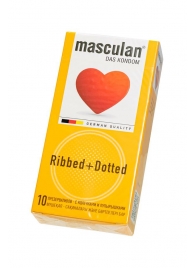 Презервативы с колечками и пупырышками Masculan Ribbed+Dotted - 10 шт. - Masculan - купить с доставкой в Мурманске