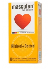 Презервативы с колечками и пупырышками Masculan Ribbed+Dotted - 10 шт. - Masculan - купить с доставкой в Мурманске