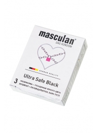 Ультрапрочные презервативы Masculan Ultra Safe Black - 3 шт. - Masculan - купить с доставкой в Мурманске