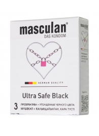 Ультрапрочные презервативы Masculan Ultra Safe Black - 3 шт. - Masculan - купить с доставкой в Мурманске