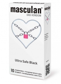 Ультрапрочные презервативы Masculan Ultra Safe Black - 10 шт. - Masculan - купить с доставкой в Мурманске