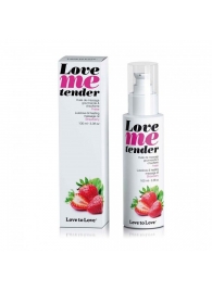 Съедобное согревающее массажное масло Love Me Tender Strawberry с ароматом клубники - 100 мл. - Love to Love - купить с доставкой в Мурманске