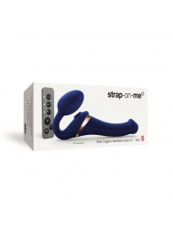Синий безремневой страпон Multi Orgasm Size S с клиторальной стимуляцией - Strap-on-me - купить с доставкой в Мурманске