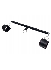 Черная распорка для ног с кожаными манжетами - Pecado - купить с доставкой в Мурманске