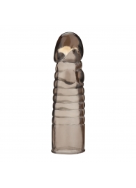 Дымчатая насадка-удлинитель Ribbed Realistic Penis Enhancing Sleeve Extension - 15,2 см. - BlueLine - в Мурманске купить с доставкой